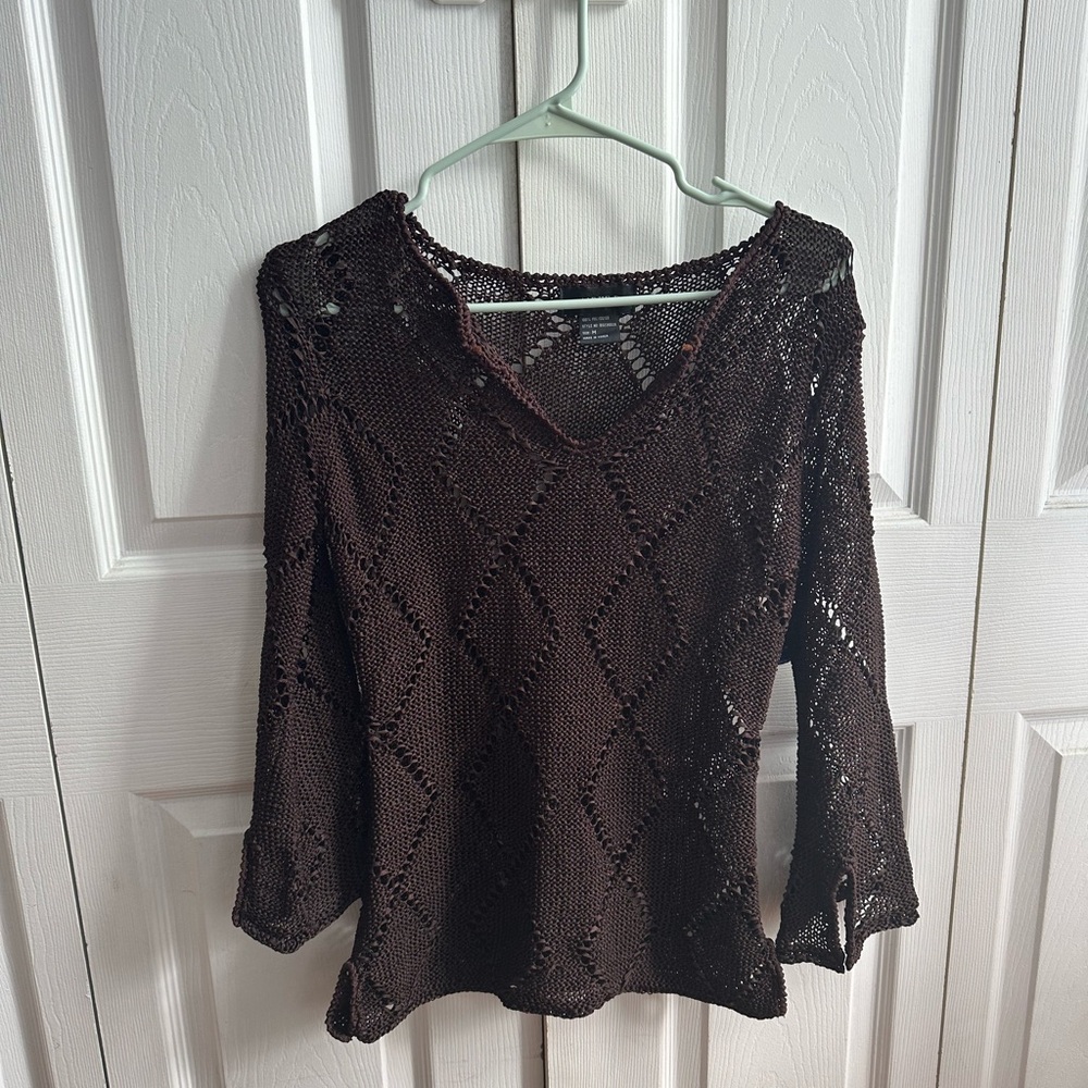 Brown Knit long sleeve top